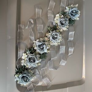 Silver and White Floral Garland